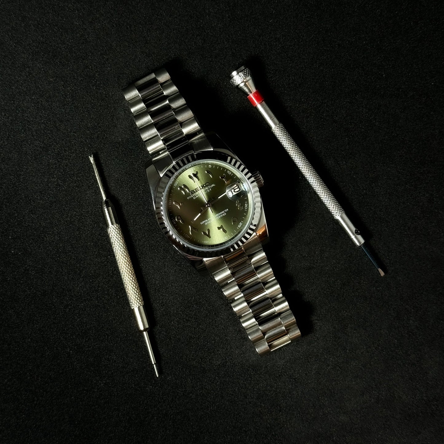 SEIKOJUST OLIVE ARABIC - NH35 AUTOMATIC WATCH